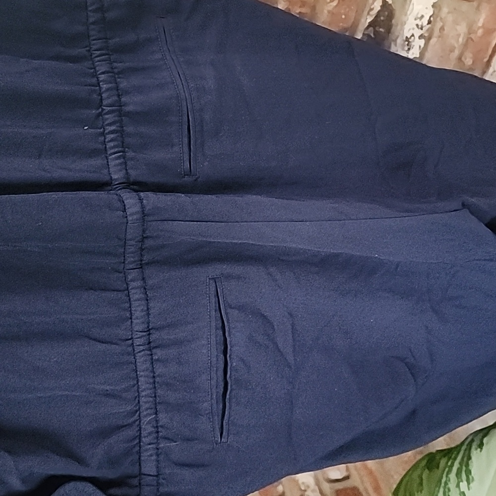 Lauren Ralph Lauren Paisley Jacquard Utility Jumpsuit Navy Blue Button-Front - Picture 8 of 14